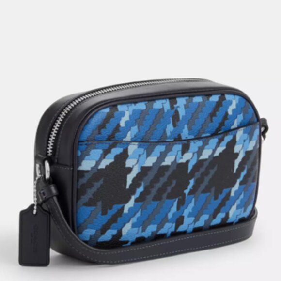 COACH Mini Camera Bag With Plaid Print - Picture 2 of 6